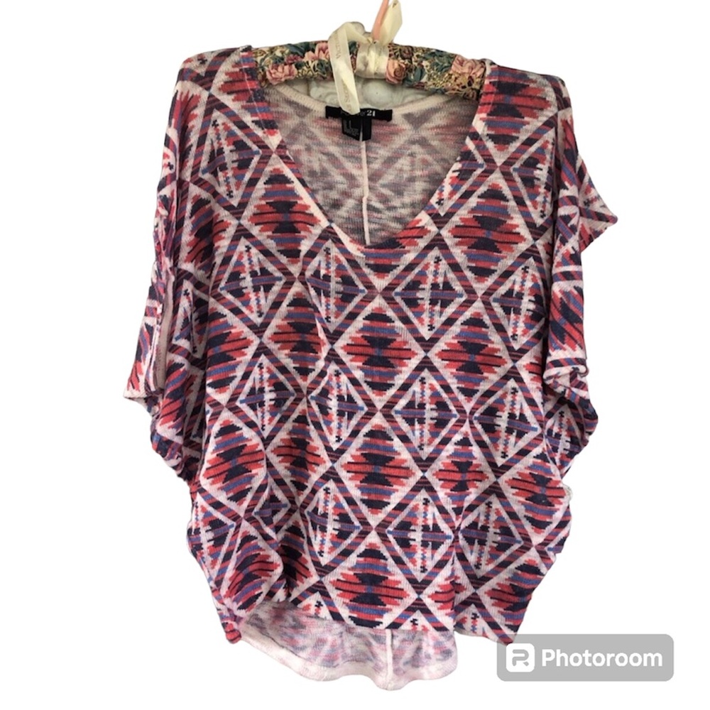 Forever 21 Tribal Knit Crop Top Small
